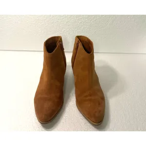 ABLE Chalsea Almond Toe Suede Ankle Western Booties Women's sz. 8 in Cognac thumbnail 2