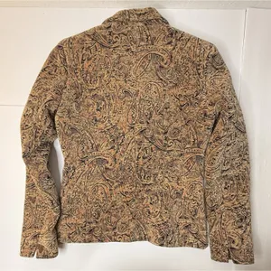 Vintage KENAR Jaquard Blazer Women Size 4 Textured Gold Paisley Boho Chic‎ Art thumbnail 11