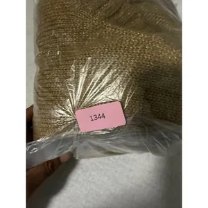 Lauren Ralph Lauren Gold Metallic V-Neck Shimmer Knit Sweater Large 200817394001 thumbnail 8