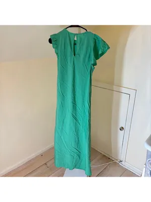 Future Collective NWT Women's Flutter Asymmetrical Ruffle Midi Dress Green S thumbnail 7