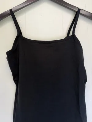 MADEWELL Black Tank Spaghetti Strap Thong Adjustable Body Suit Medium thumbnail 5