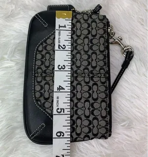 COACH Black Signature Canvas Wristlet thumbnail 7