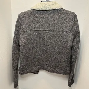 Abercrombie & Fitch Jacket Women's S Gray Knit Sherpa Lined Trucker thumbnail 4