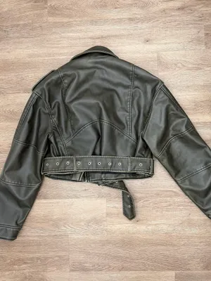 Brown Belted Motorcycle Jacket Zara thumbnail 2