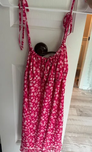 Pink Floral Sun Dress thumbnail 1