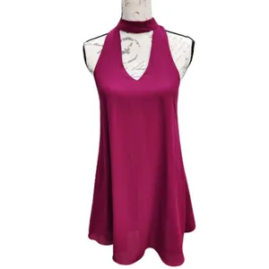 LULUS GROOVE THING SWING DRESS MOCK NECK‎ IN MAGENTA Small thumbnail 11