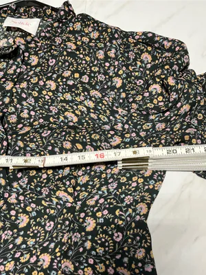 Selkie The Bistro button down Blouse in Ditsy Dark Green Floral Top thumbnail 5