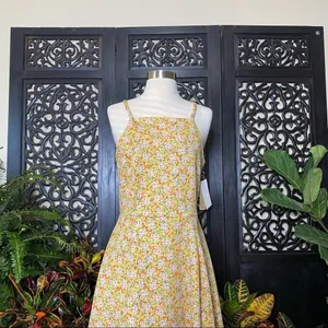 Copper Key Fit & Flare Yellow Ditsy Floral Dress thumbnail 2