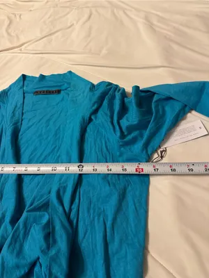 Velvet by Graham & Spencer Turquoise Open-Front Long Sleeve Cardigan -NWT - Sz M thumbnail 9