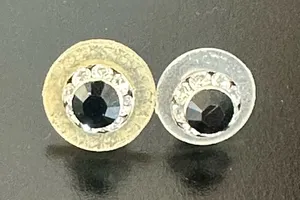 Silver Tone Black Crystal Stud Earrings thumbnail 1