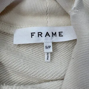 FRAME‎ Sweatshirt Womens S Cream Mock Neck Pima Cotton Oversized Distressed Vtg thumbnail 6