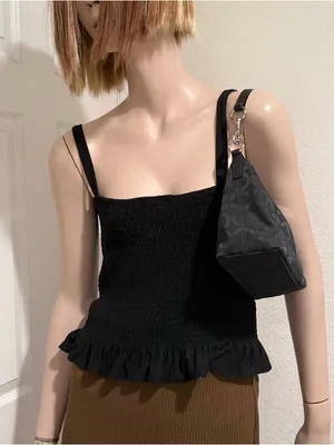 COACH 43771 Julia Outline OP Art Black Jacquard Canvas Small Purse Shoulder Bag thumbnail 10