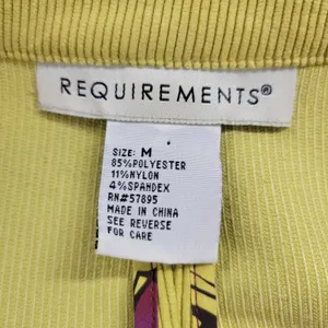 Requirements Corduroy Swing Jacket Womens M Yellow 3/4 Wide Sleeve Big Buttons‎ thumbnail 2