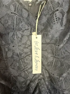 NWT For Love and Lemons Kleid Samira Black Lace Mini Dress Size 2X thumbnail 6
