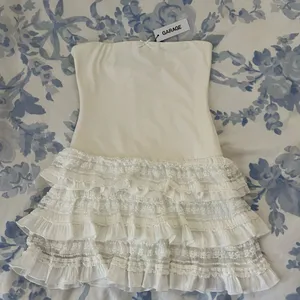Garage drop waist ruffle mini dress thumbnail 3