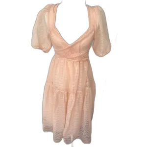 Free People Hailey Dress Size 4 Beautiful Baby Pink Wrap front Midi Dress thumbnail 8