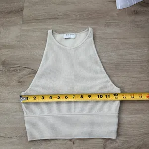 Aritzia Babaton White Sculpt Knit High Neck Crop Top thumbnail 3