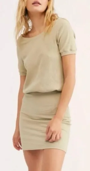 Free People Beach Happy Hour Olive Open Back Mini Dress women’s size XS thumbnail 1