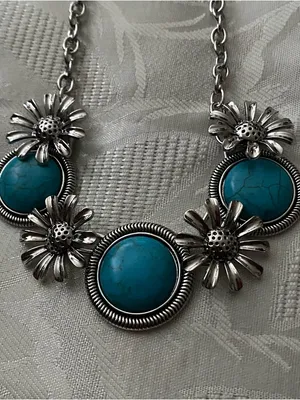 Paparazzi Necklace & Earrings Set Cowboy Casanova Turquoise Western Southwest thumbnail 2