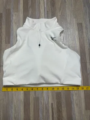 Nike Air Swoosh 1/2 Zip White Sports Bra, Size 2XL thumbnail 12