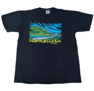 Vintage 90s Laguna Peak Challenge Black Oneita Graphic T-shirt thumbnail 1