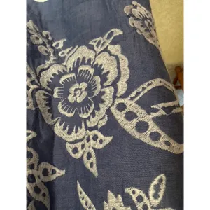 Talbots Chambray Off The Shoulder Shift Dress Embroidered Floral Smocked size 16 thumbnail 2