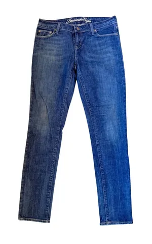 American Eagle Women Skinny Jeans Blue Denim Medium Wash Size 8 Regular Stretch thumbnail 1