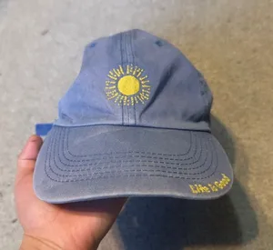 Life Is Good Blue Bleach‎ Washed Sun Embroidery Dad Cap thumbnail 1