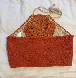 Crochet Crop Top Orange thumbnail 2