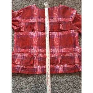 Go Fish Clothing & Jewelry Co. Red & Pink Plaid Jacket‎ Large NWT Coastal thumbnail 8