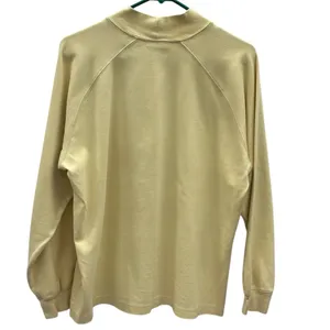 Vintage Reebok Mock Neck Pale Yellow Embroidered Horseshoe Logo Sweatshirt Large thumbnail 9