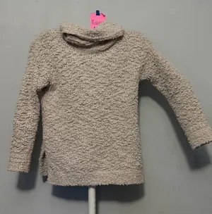 Pink Rose Cream Bouclé Cowl Neck Sweater thumbnail 1