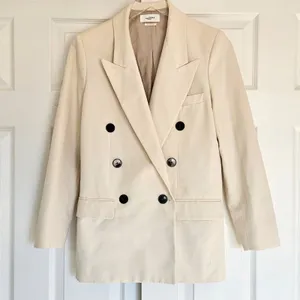 Isabel Etoile Marant Cotton Blend‎ Textured Blazer Jacket in Ivory Size 34 / XS thumbnail 4