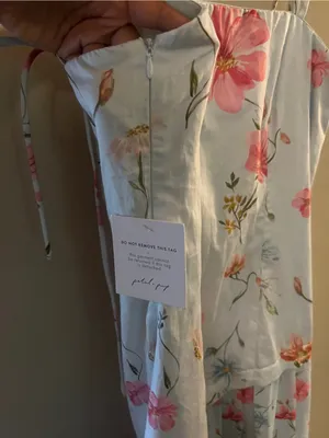 Petal & Pup Light Blue Floral Maxi Dress with‎ Pink Blooms Size 8 NWT thumbnail 6