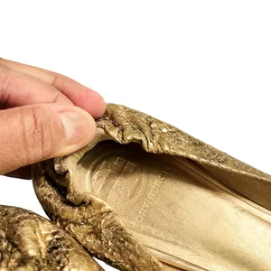 Tory Burch REVA GOLDEN SNAKESKIN MEDALION BALLET FLATS Size 8.5M VGC thumbnail 8