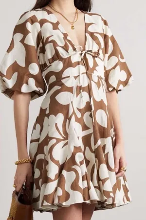 House of Harlow Puff Sleeve Linen Blend thumbnail 1