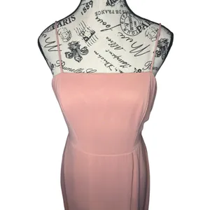 Thread Tie-Back Cutout Trumpet Bridesmaid Gown with Front Slit Desert Rose‎ EUC thumbnail 4