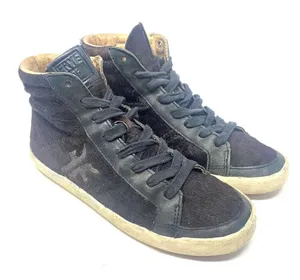 Frye Dylan Calf Hair High‎ Top Sneakers Black Size US 6.5 thumbnail 1