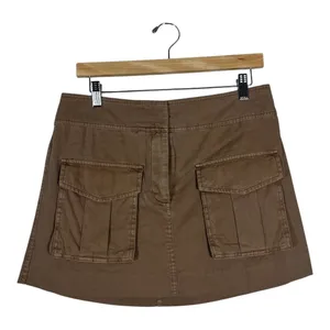 Lucky Brand Cargo Solid Mini Skirt Brown Utility Gorpcore Pockets Granola Size S thumbnail 2