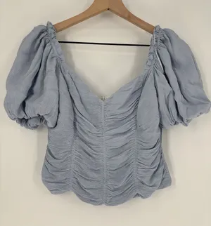 Astr blue lavender puff sleeve top medium thumbnail 1