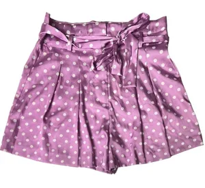 Zara’s Women High Waisted Polka Dot Paper Bag Belted Style Shorts Sz S thumbnail 1