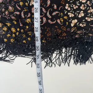 Maurices Black Multicolor Paisley Floral Print Fringe Hem Kimono thumbnail 9