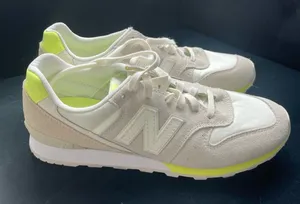 Nwot New Balance 696 Classic Yellow Grey Suede Sneakers Us Women 8.5 thumbnail 1