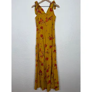Anthropologie Londonderry Wide Leg Jumpsuit Yellow Floral Size 4 thumbnail 4
