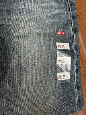 Levi’s 501 Curve Stretch High Rise Straight Leg RHINESTONE Dark Wash Denim Jeans thumbnail 5