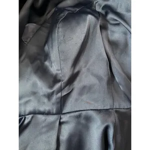Ieena‎ For Mac Duggal Navy Satin Gown Womens 4 Long Sleeve V Neck Maxi Formal thumbnail 4