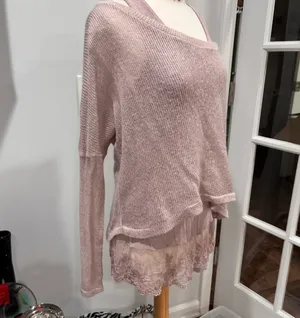 New Collection Made in Italy Mauve Mohair Blend Layered Tunic Sweater Set thumbnail 2