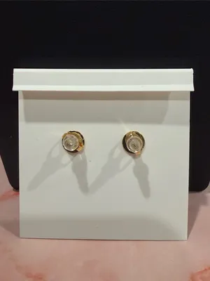 Tory Burch | Gold Plated and Silver Icon Stud Earrings | Small thumbnail 3