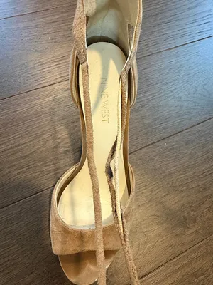 Nine West Suede Lace-Up Open-Toe Heels in Tan Size 7 - C37-085 thumbnail 11