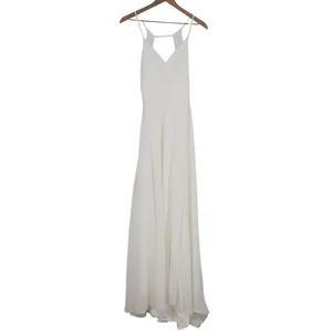 Lulus Romantic Inspiration Maxi Dress Womens M White Spaghetti Strap Faux-Wrap thumbnail 2